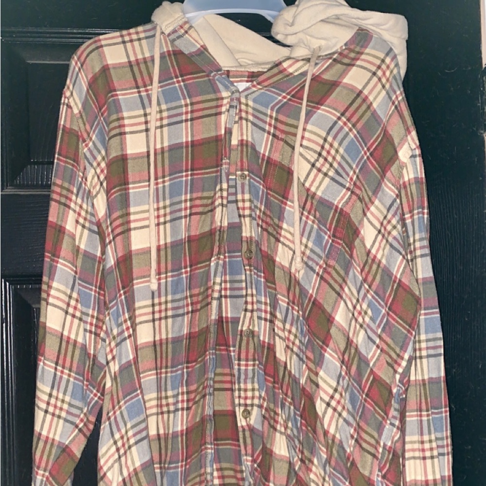 American eagle hooded flannel